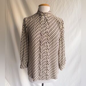 Moulinette Soeurs Anthropologie Seahorse Blouse Size 6 High Neck